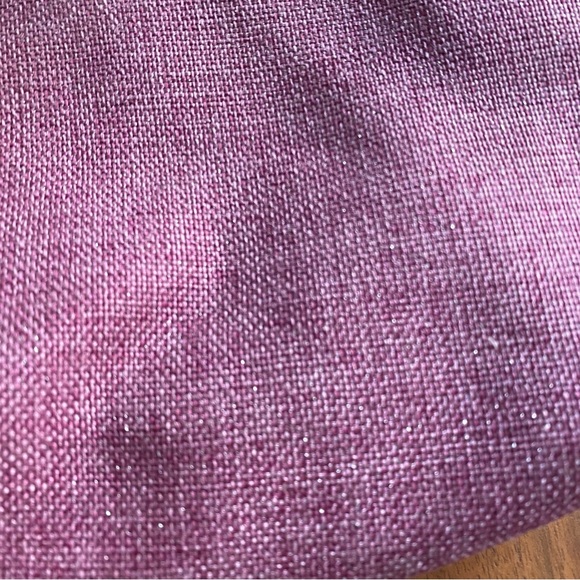 NEW Lancome Cosmetic Bag Pink Purple Glitter Canvas Gold Zip Makeup Small - Picture 4 of 7